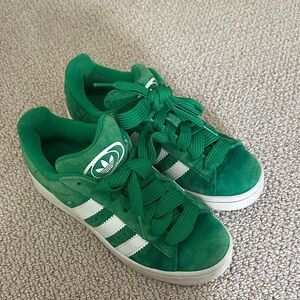 Adidas Emerald Green Sneakers with White Accents